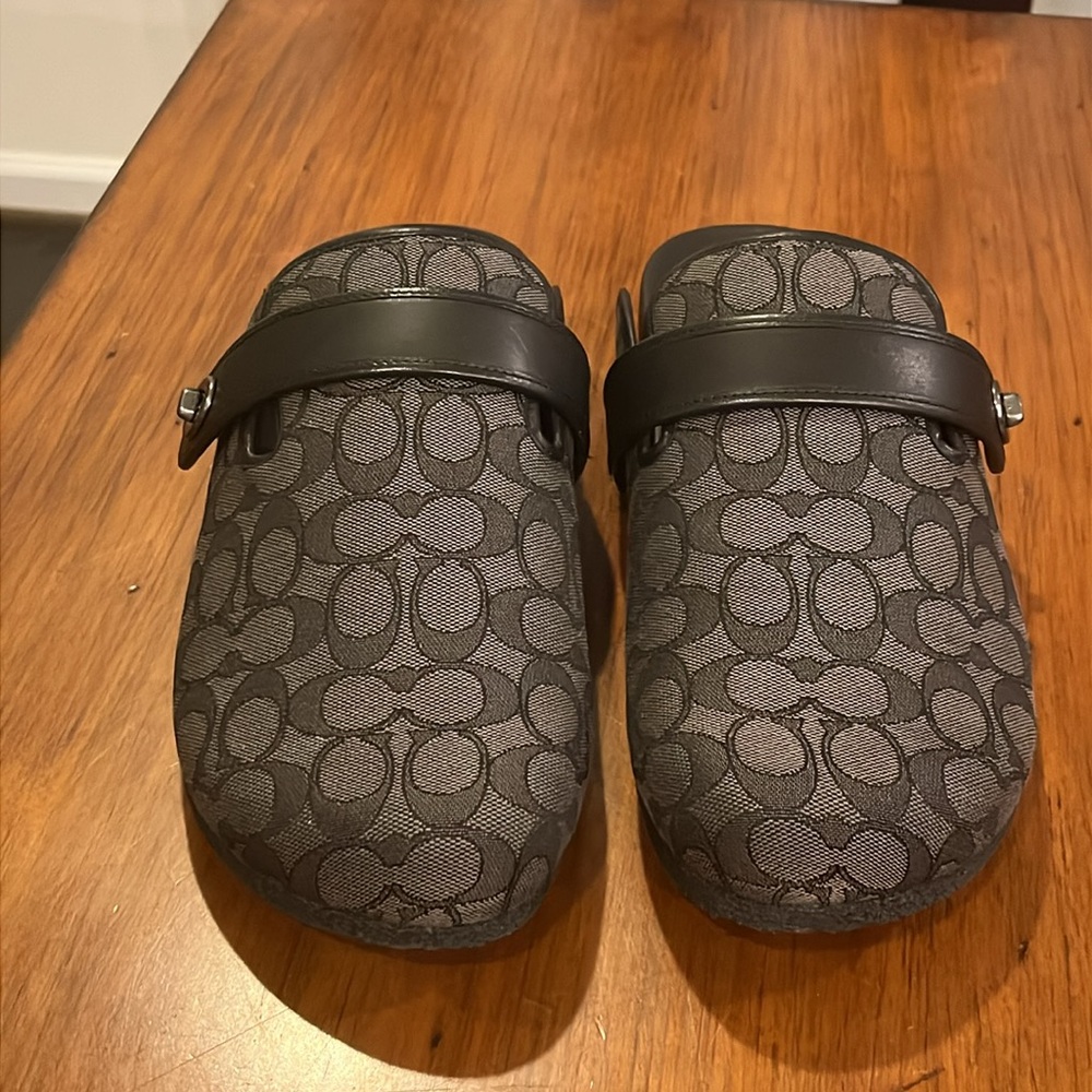Coach New York Signature Clog Shoes new Charcoal Black Men’s Size 13 - Picture 5 of 16